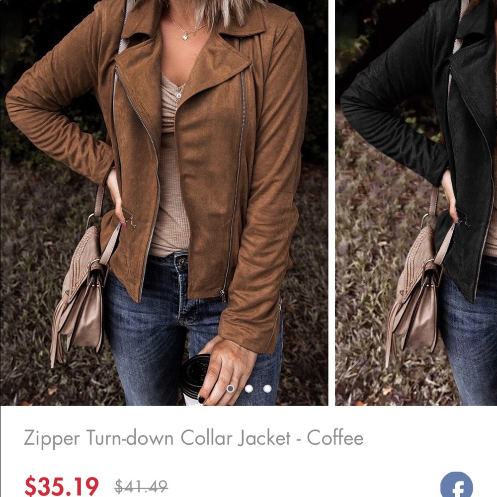 🔥Bellelilly Zipper Turn Down Collar Jacket